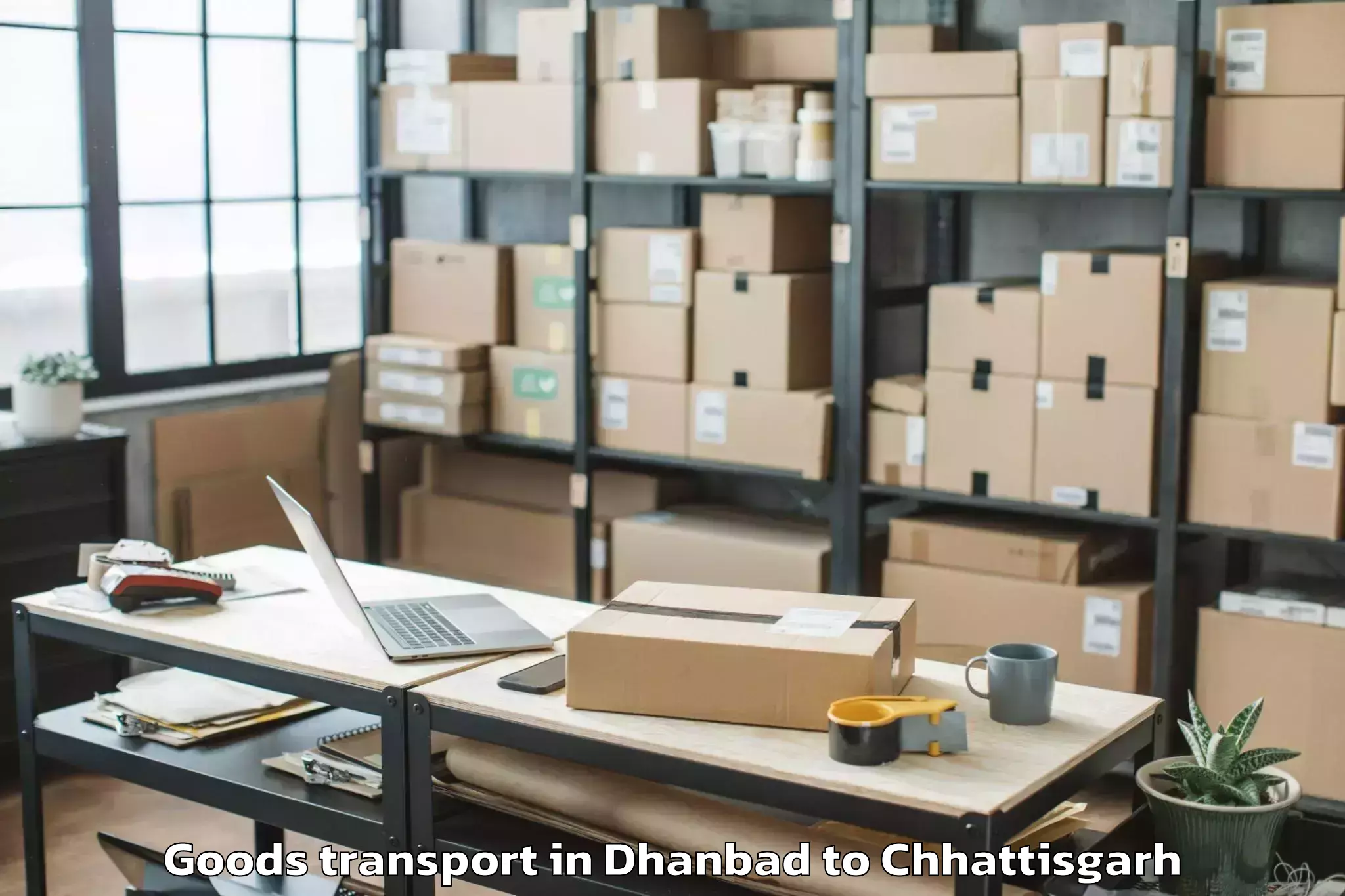 Book Your Dhanbad to Dongargarh Goods Transport Today